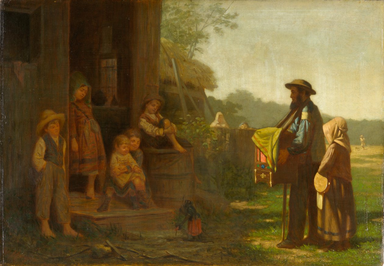Organ Öğütücü, c.1865-75 (tuval üzerine yağlı boya) by William Morgan