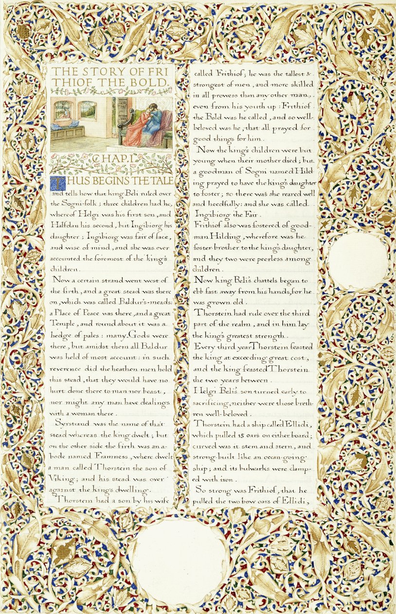 Kaligrafi ve tezhipli el yazması, c.1871-1873 by William Morris