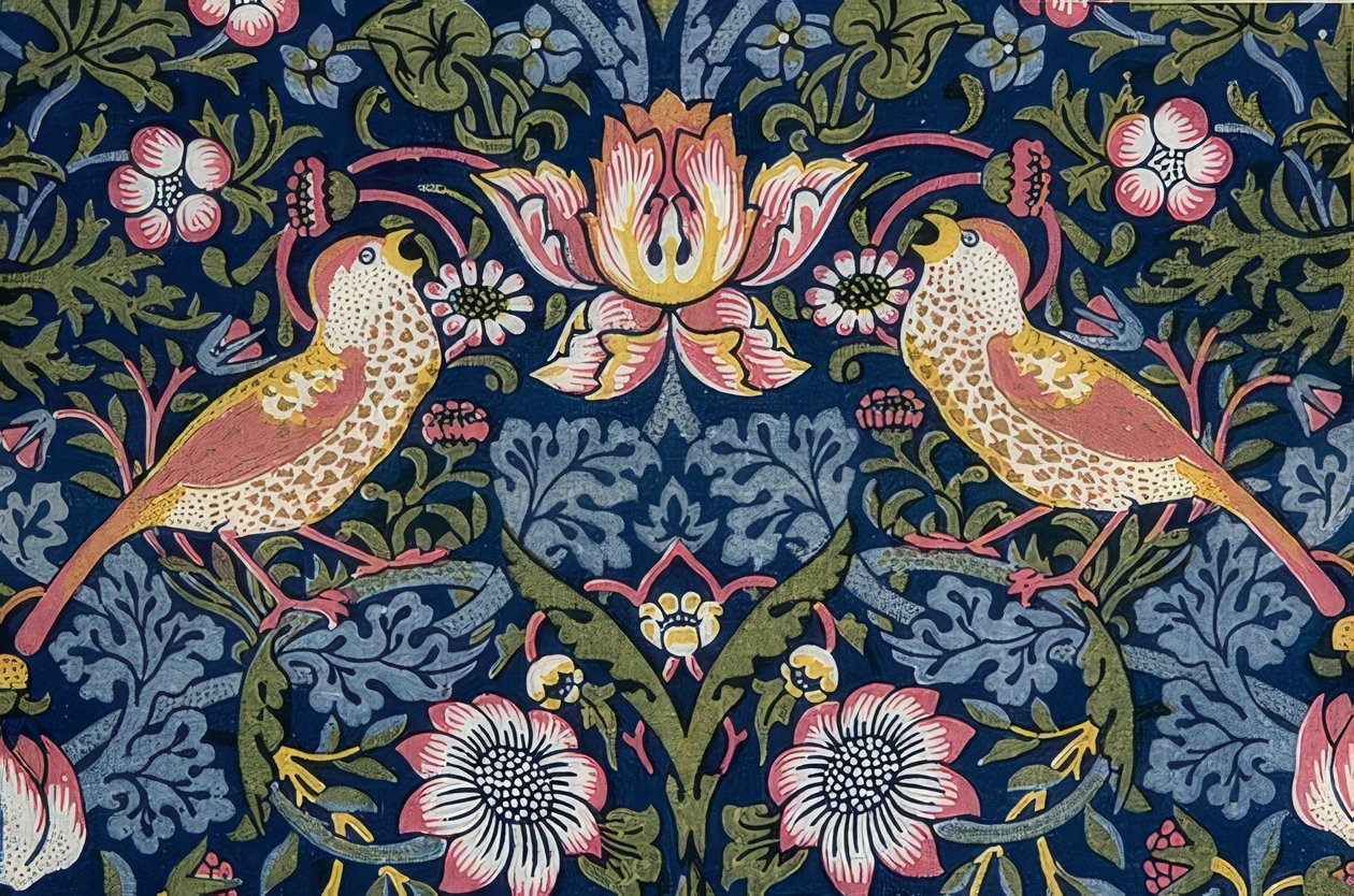 Çilek hırsızı. Dekorasyon kumaşı (detay). 1883 by William Morris