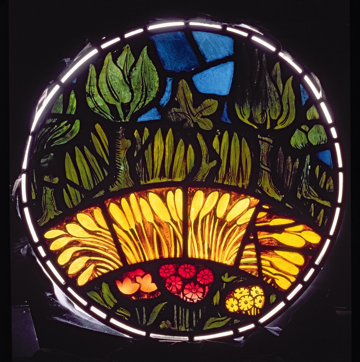 Bitkiler ve Ağaçlar, Yaratılış Penceresinden detay, 1861 vitray detayı, 120153 by William Morris