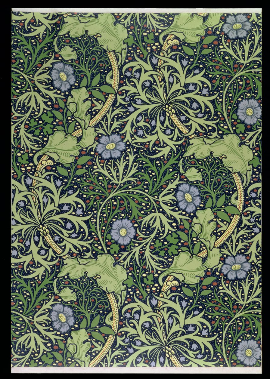 Deniz Yosunu Duvar Kağıdı Tasarımı, John Henry Dearle (1860-1932), 1901 (duvar kağıdı) tarafından basılmıştır by William Morris