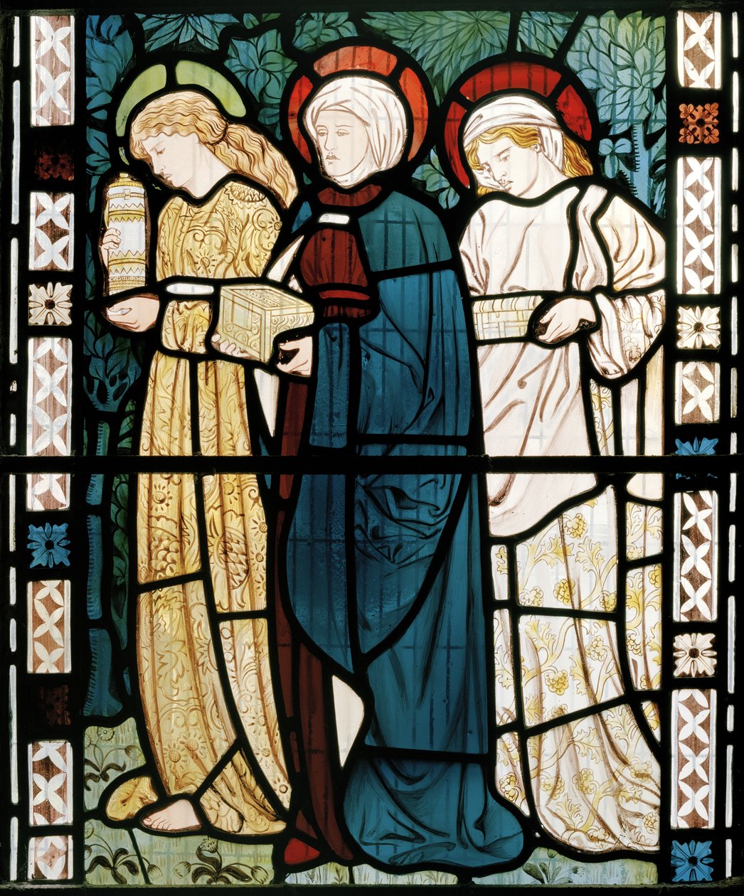 Kabirde Üç Meryem, 1862 (vitray) by William Morris