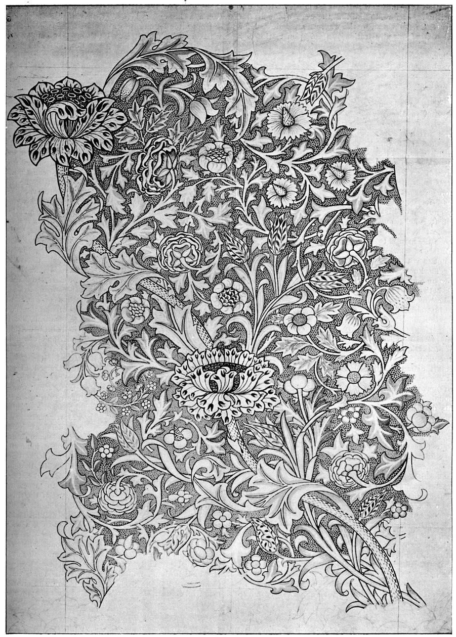 Trent desen baskılı keten, 1892 1934. by William Morris