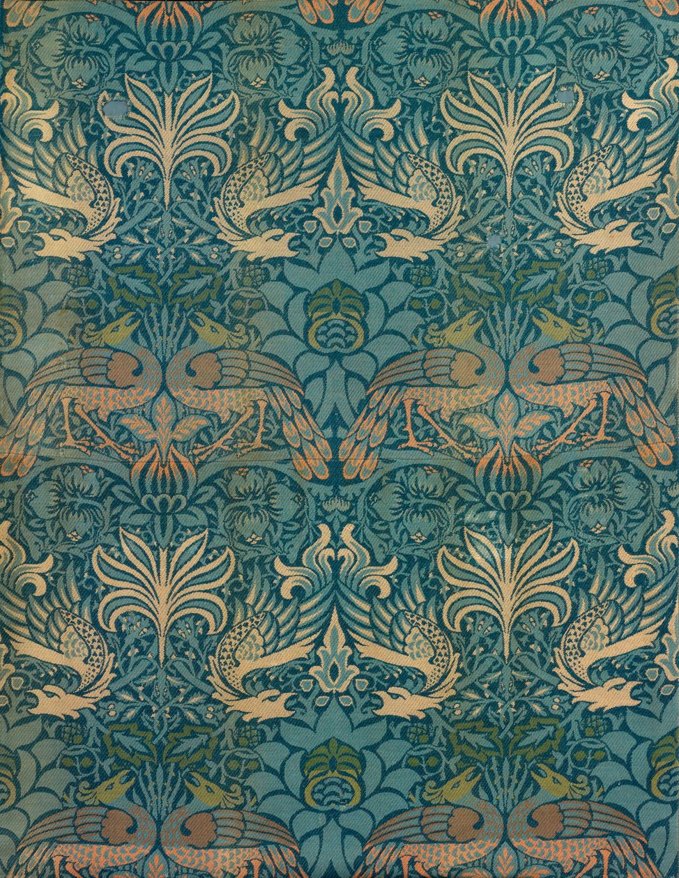 William Morris Peacock ve Dragon Textile Design, c.1880 (tahta baskı) by William Morris