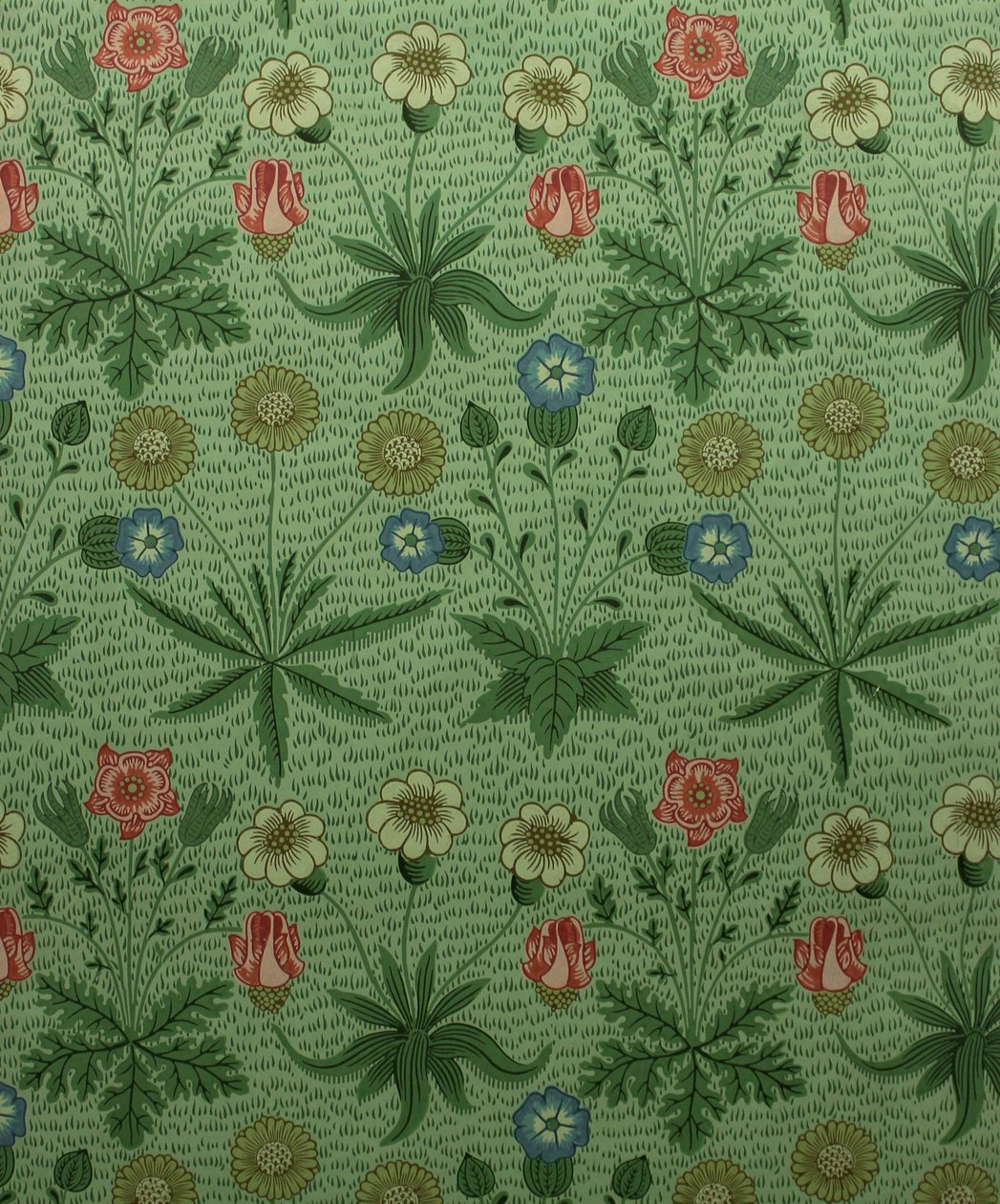 Daisy Marguerite, blok baskılı duvar kağıdı, 1862. by William Morris Tapestry Works