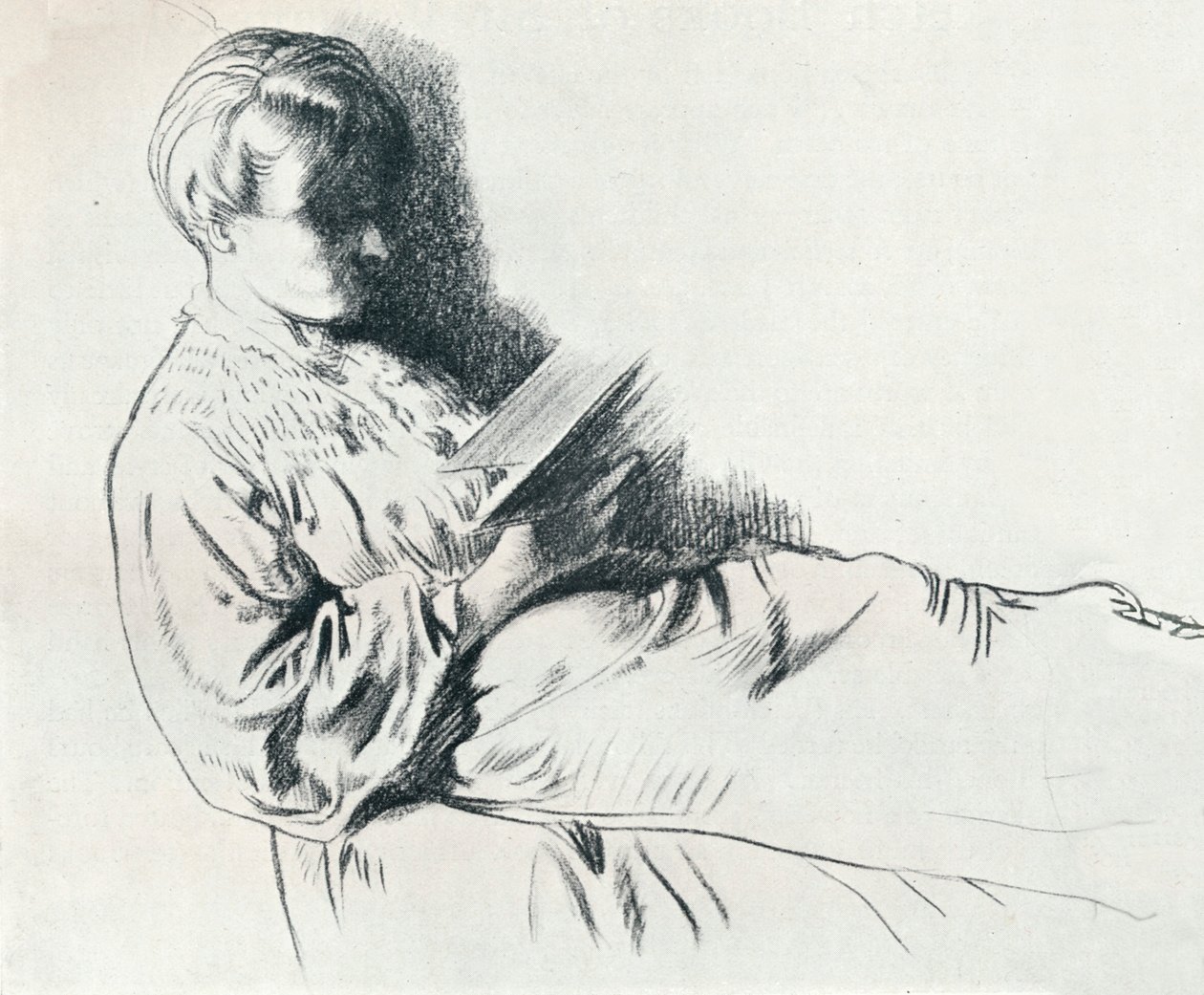Sanguine çizim, c20. yüzyıl 1932 by William Newenham Montague Orpen