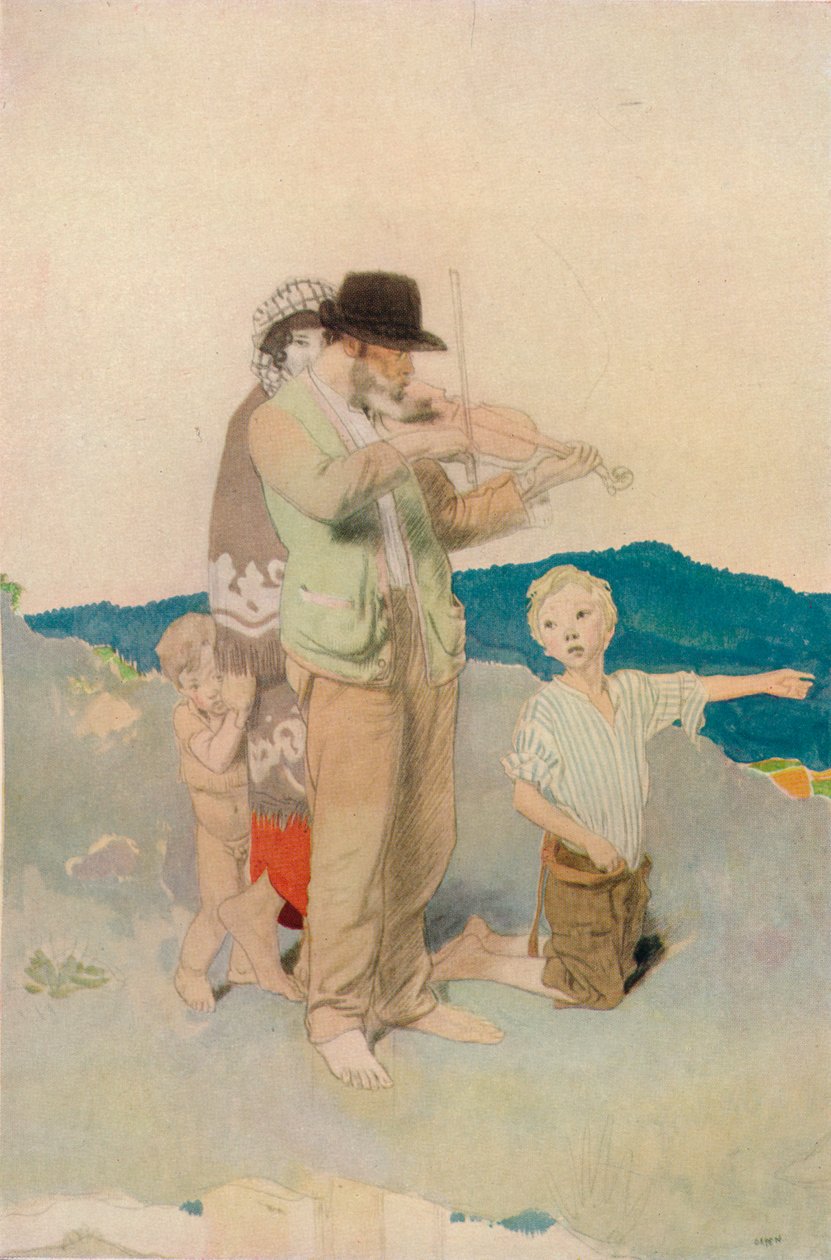 Kemancı, Yol Kenarı Düğününde Merkez Grup Çalışması, c1923 by William Newenham Montague Orpen