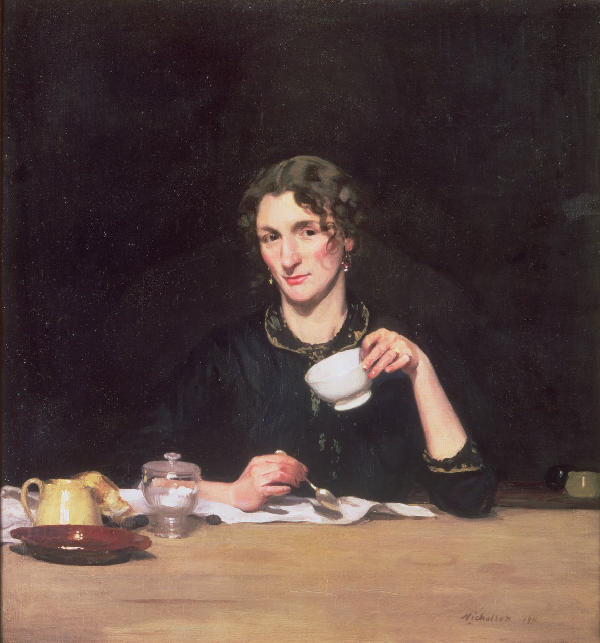 Kahvaltıda Bir Kadın veya Le Dejeuner de Marie by William Nicholson