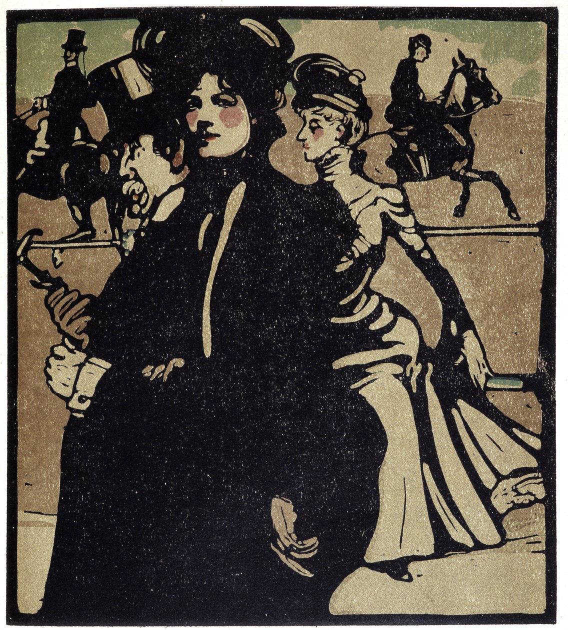Yarışlardaki Aristokratlar, Londra - “” Londra Türleri”nde, William Nicholson (1872-1949), ed Floury by William Nicholson