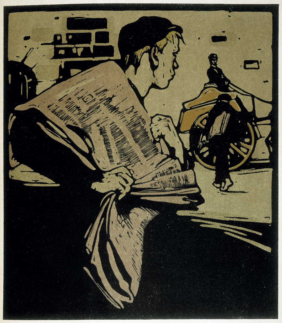 Gazete Crier, Londra - William Nicholson (1872-1949), ed Floury tarafından “” Types of London””da by William Nicholson