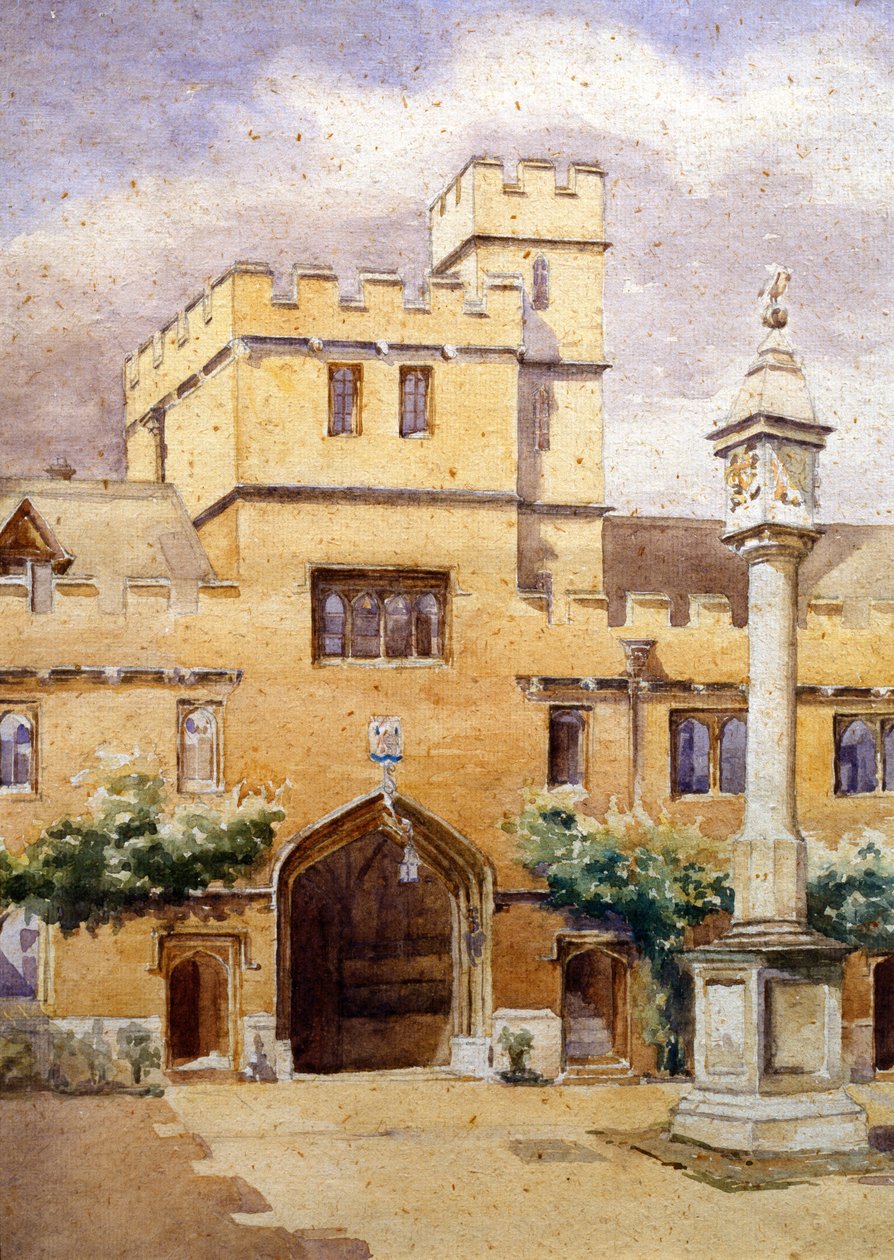 The Front Quad, Corpus Christi College, Oxford (kağıt üzerine sulu boya) by William Nicholson