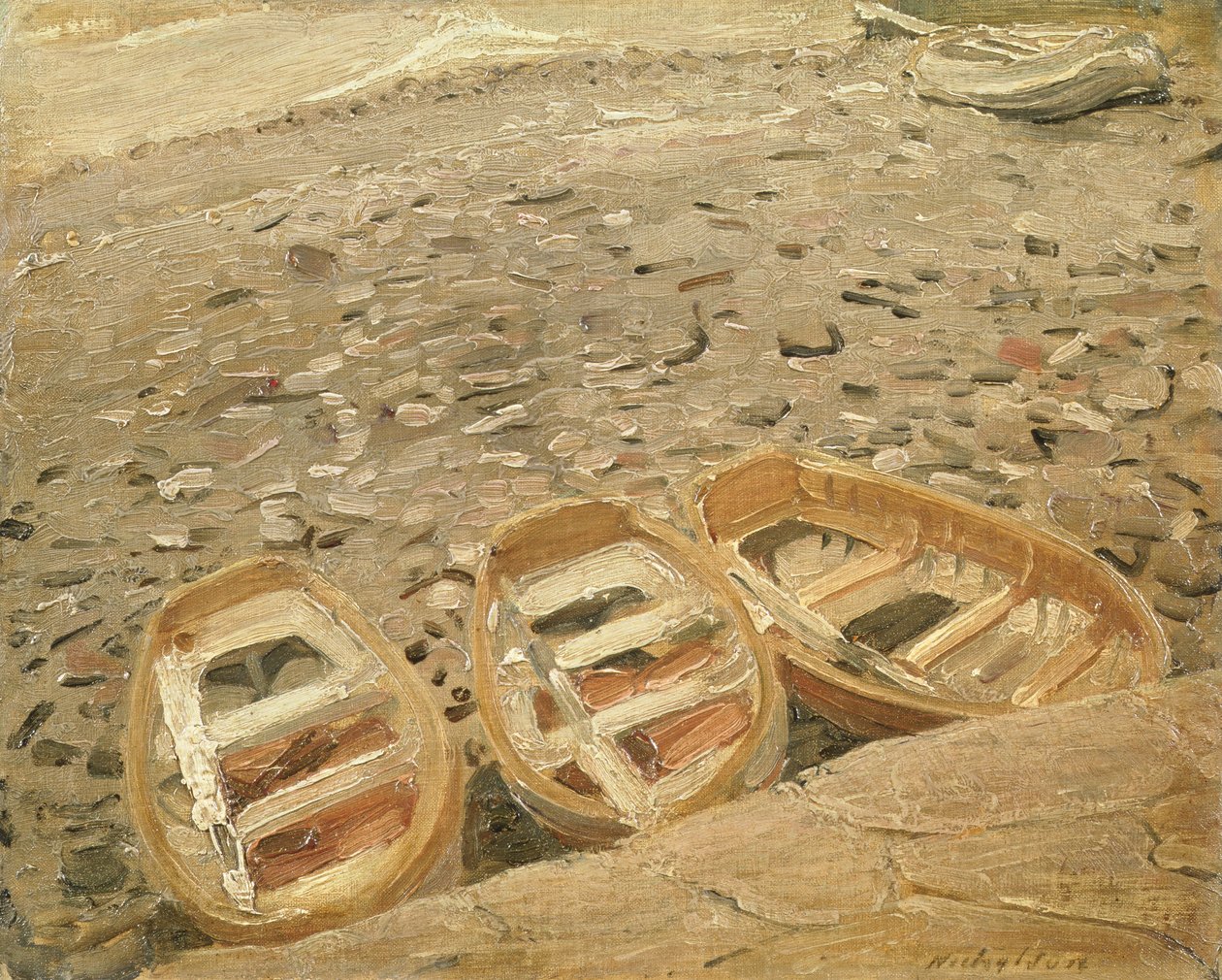 Üç Tekne, c.1928 (tuval üzerine yağlı boya) by William Nicholson