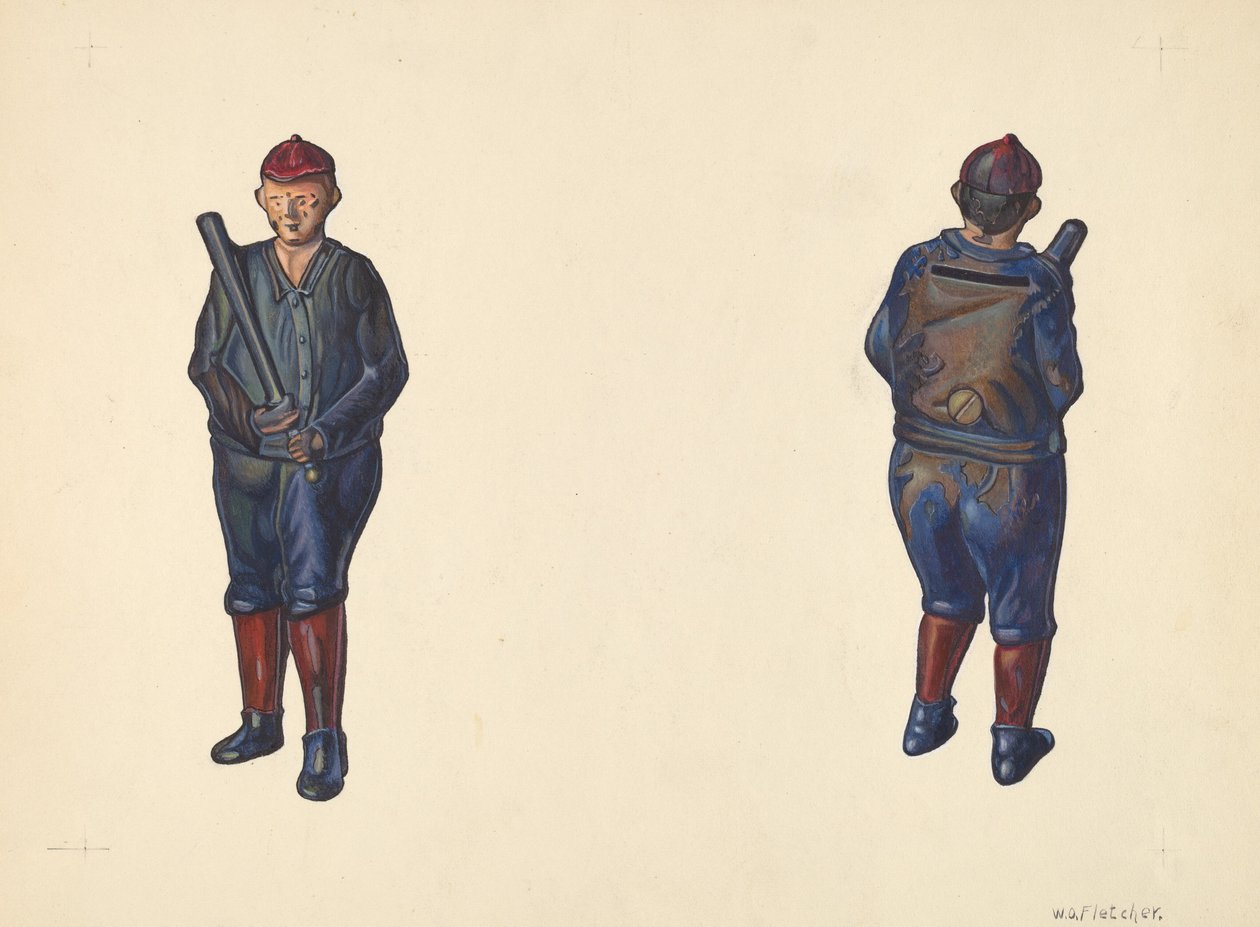 Beyzbolcu Madeni Para Bankası, c. 1938. by William O. Fletcher