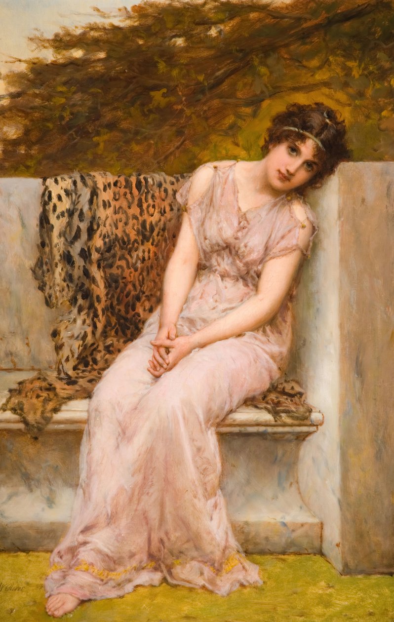 Mermer Koltukta Oturan Genç Bir Kadının Portresi, 1882. by William Oliver