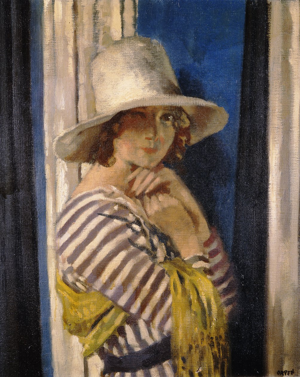 Çizgili Elbiseli Bayan Hone, 1912 dolayları by William Orpen