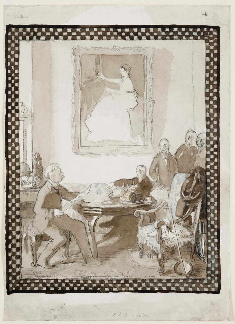 'Manet'e Saygı' yağlıboya çalışması, 1906 dolayları (kağıt üzerine suluboya, mürekkep, tebeşir ve kurşun kalem) (ayrıca bkz. 63015) by William Orpen