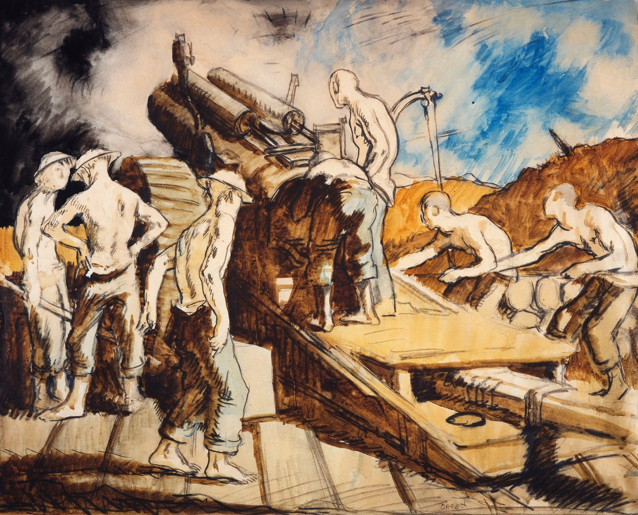 Obüs Hareket Halinde, c.1917 by William Orpen