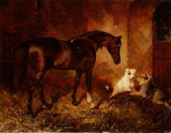 Ahırda (tuval üzerine yağlı boya) by William Osborne