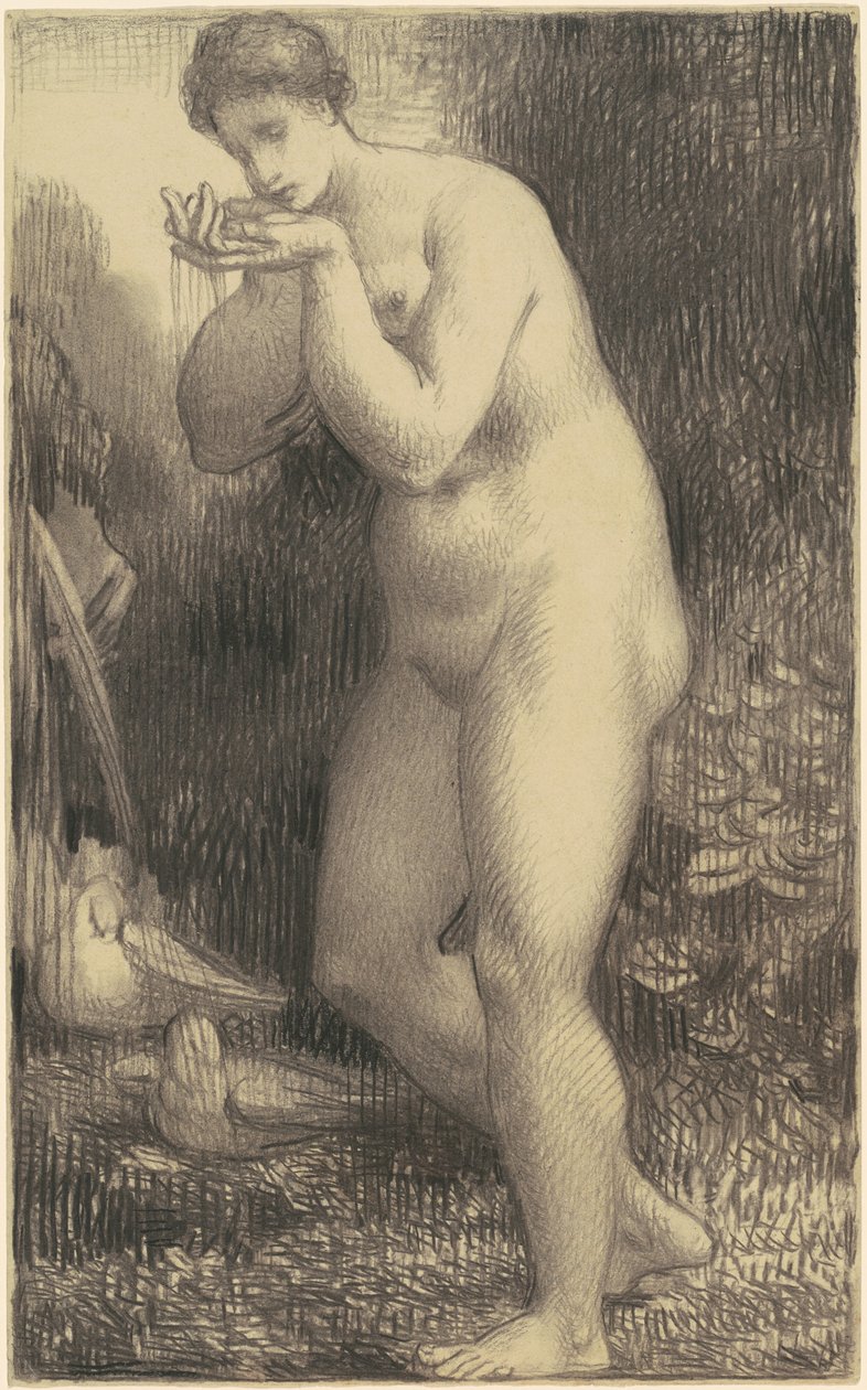 bir çeşmede çıplak içme by William P. Babcock