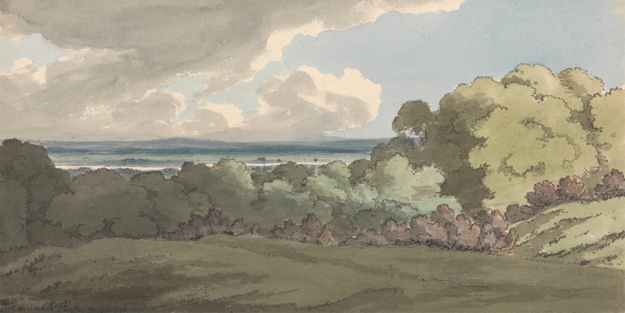 Greenwich Park için Thames Nehri'nin Ötesinden Görünüm by William P. Sherlock