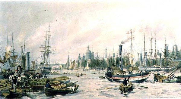 Havuzdan Londra Köprüsü (lito) by William Parrott