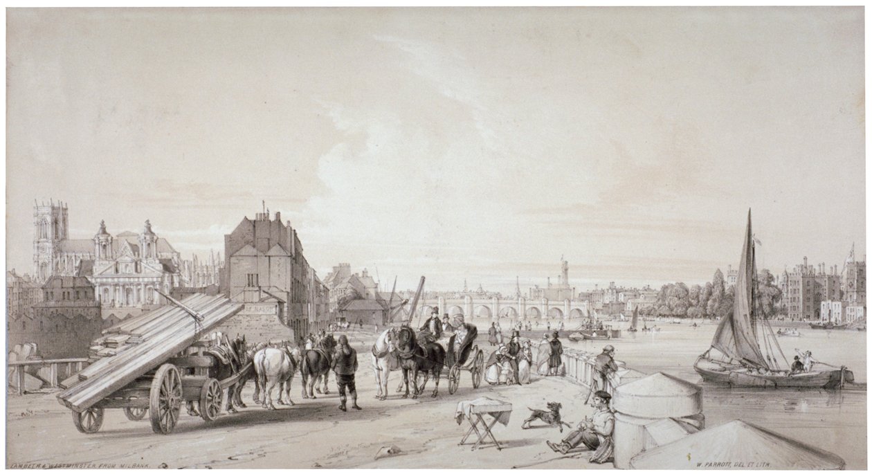 Millbank, Westminster, Londra, 1841 by William Parrott
