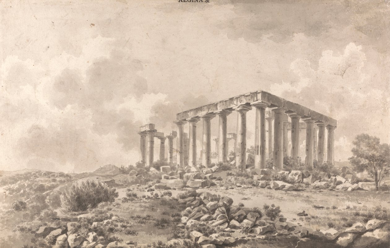 Aegina'daki Jüpiter Panhellenios Tapınağı by William Pars