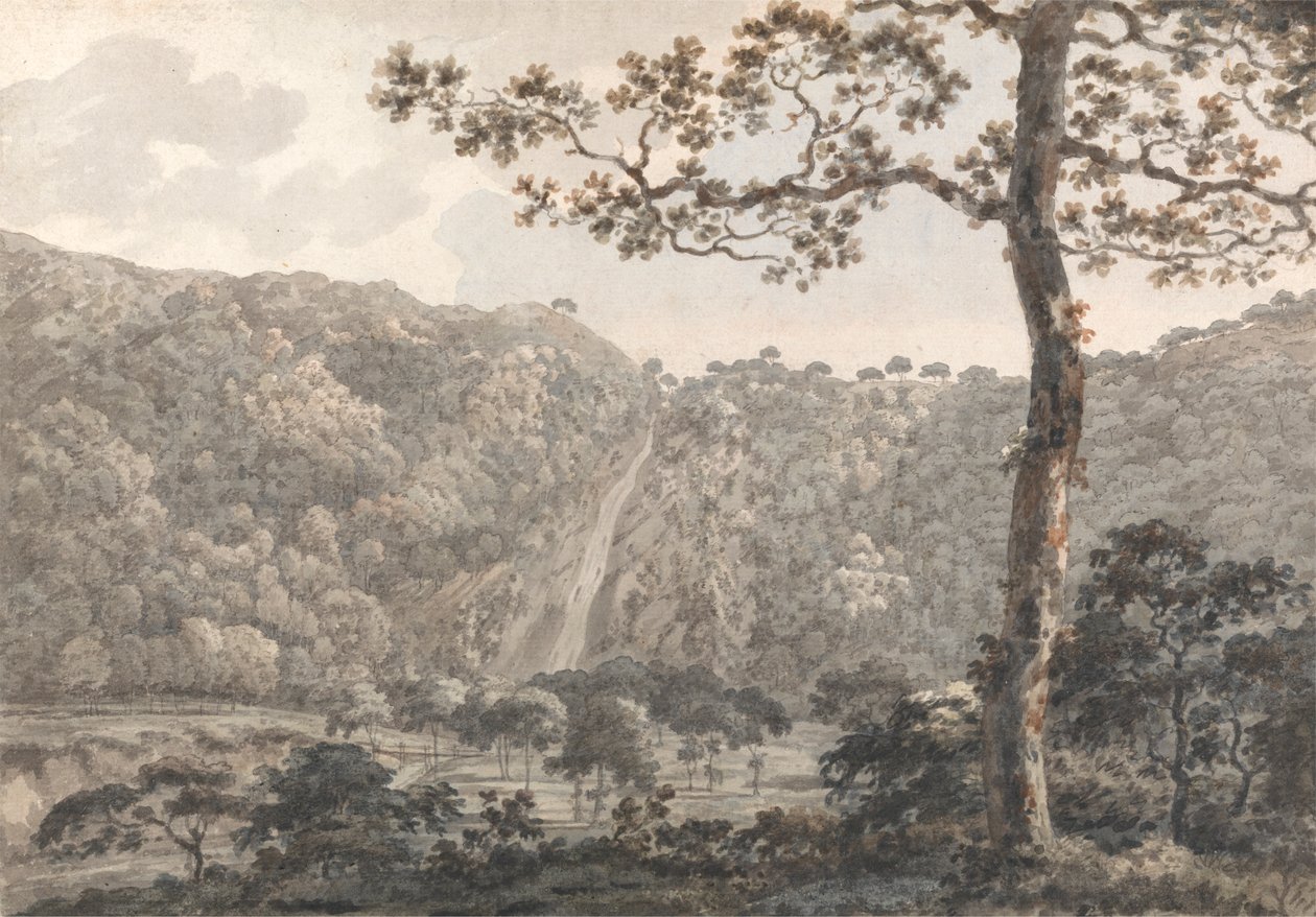 Powerscourt, Co.'daki Şelaleler Wicklow, İrlanda by William Pars