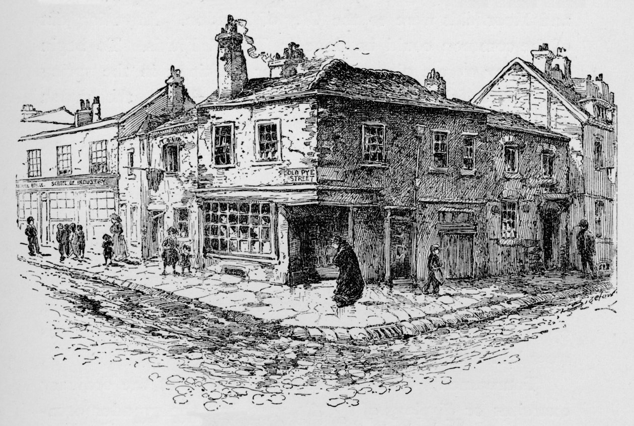 Eski Pye Caddesi ve Düzensiz Okul, c1897 by William Patten