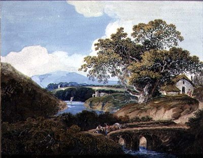Devonshire Manzarası, c.1780 (kağıt üzerine guaj) by William Payne