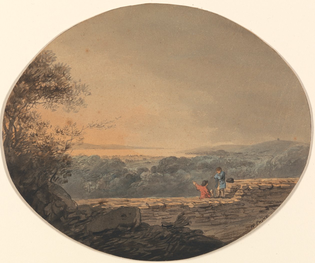 Exeter'den Exmouth'un Uzak Görünümü by William Payne