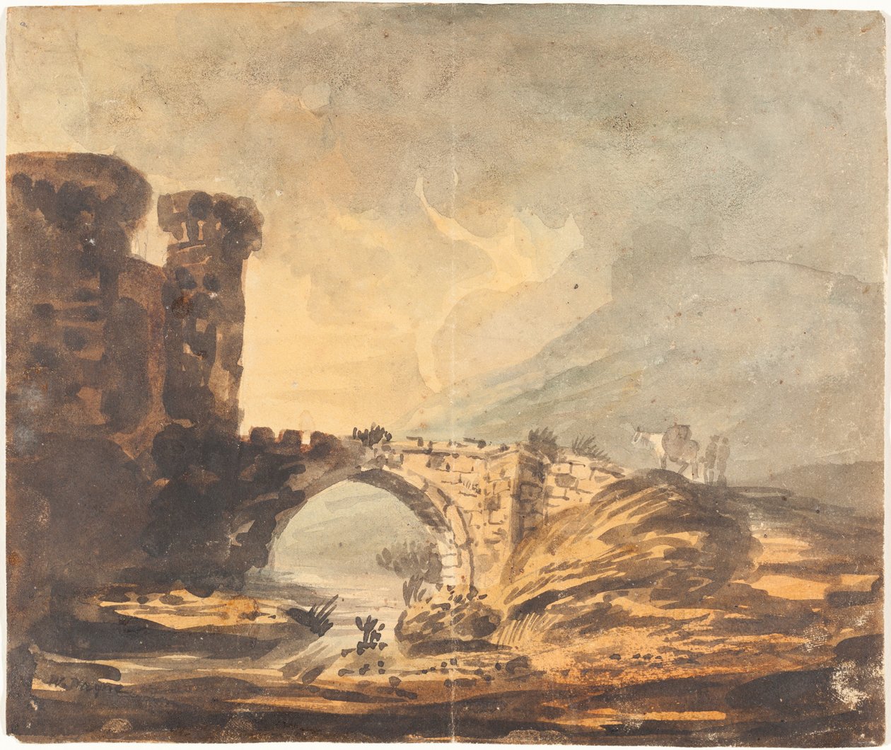 Kale ve Köprü ile Manzara by William Payne