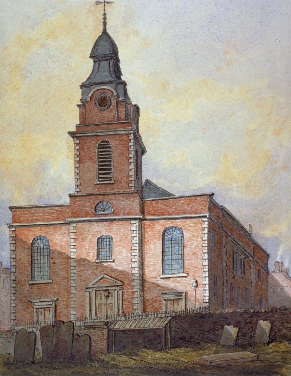 St John-at-Wapping Kilisesi, Londra, c1815 by William Pearson