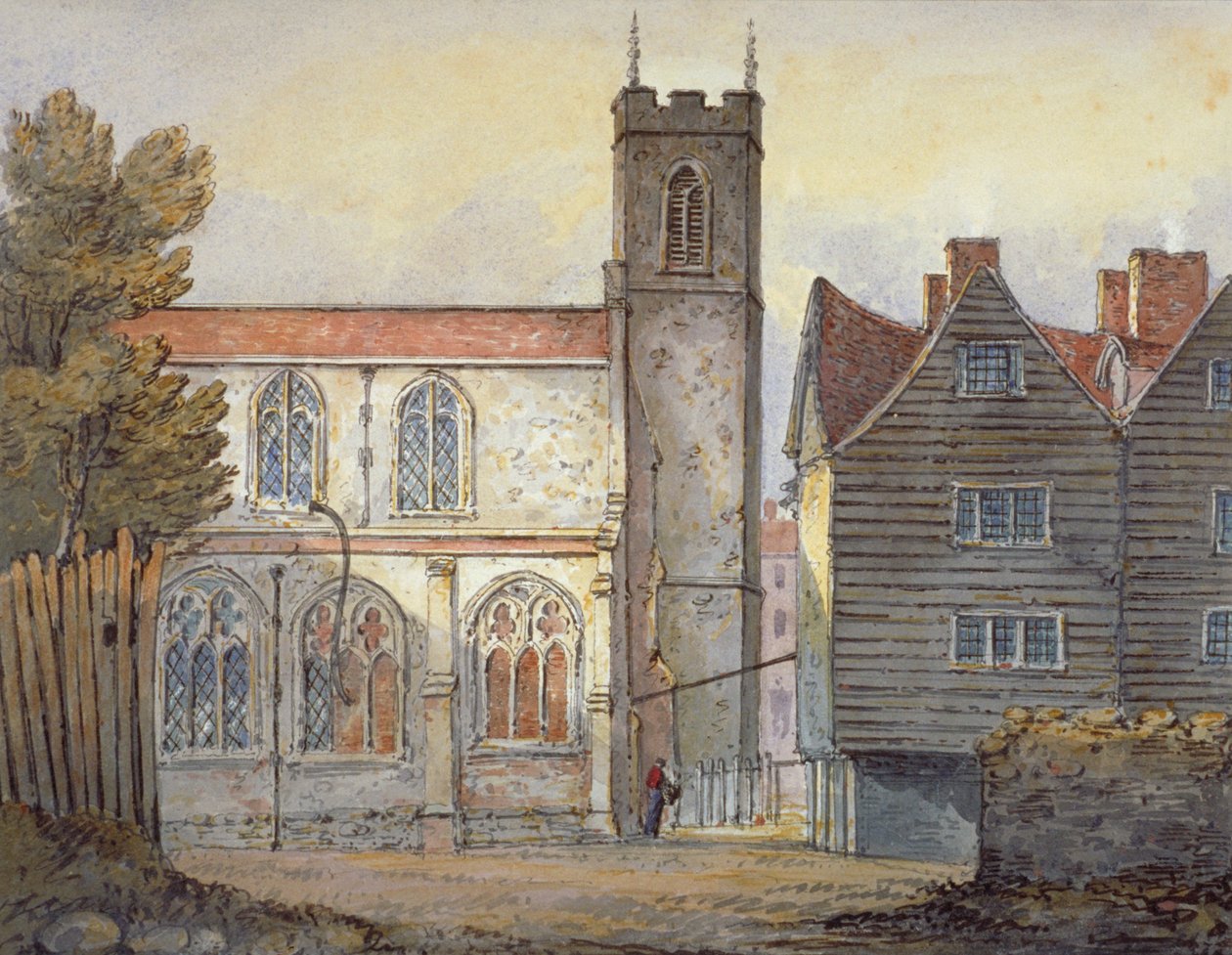 Kulenin yanındaki St Katherine Kilisesi, Stepney, Londra, 1815 by William Pearson