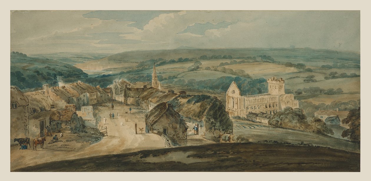Yüksekten Jedburgh (kağıt üzerine suluboya) by William Pearson