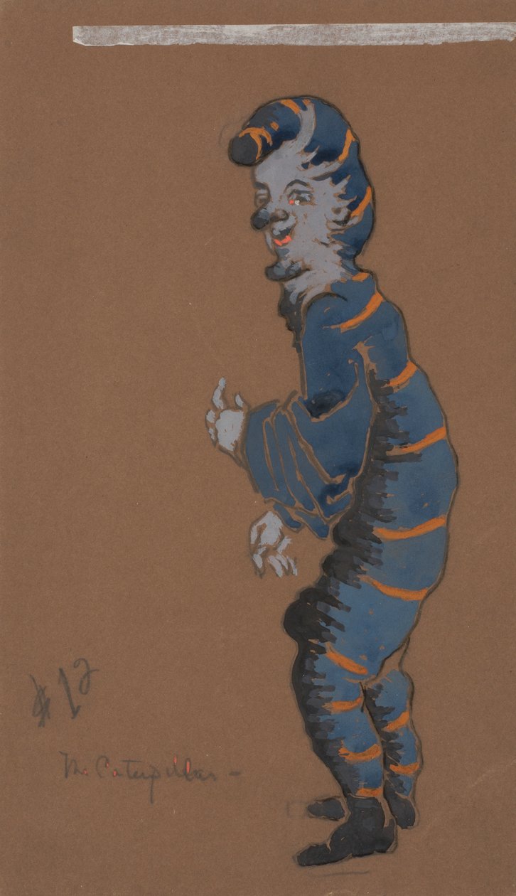 Alice Harikalar Diyarında, 1915 için tırtıl kostüm tasarımı. by William Penhallow Henderson