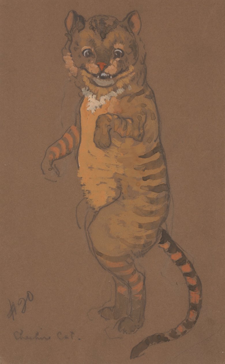 Alice Harikalar Diyarında, 1915 için Cheshire Cat kostüm tasarımı. by William Penhallow Henderson