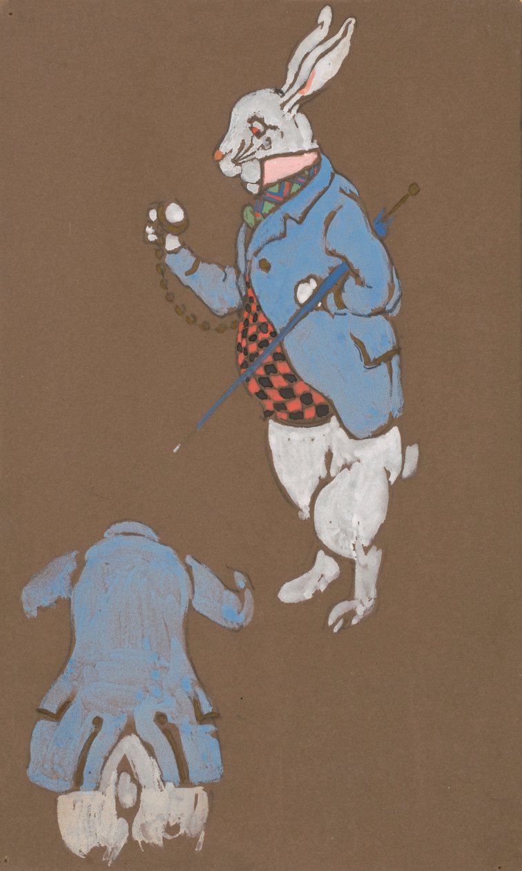 Alice Harikalar Diyarında, 1915, 1915 için Beyaz Tavşan kostüm tasarımı. by William Penhallow Henderson