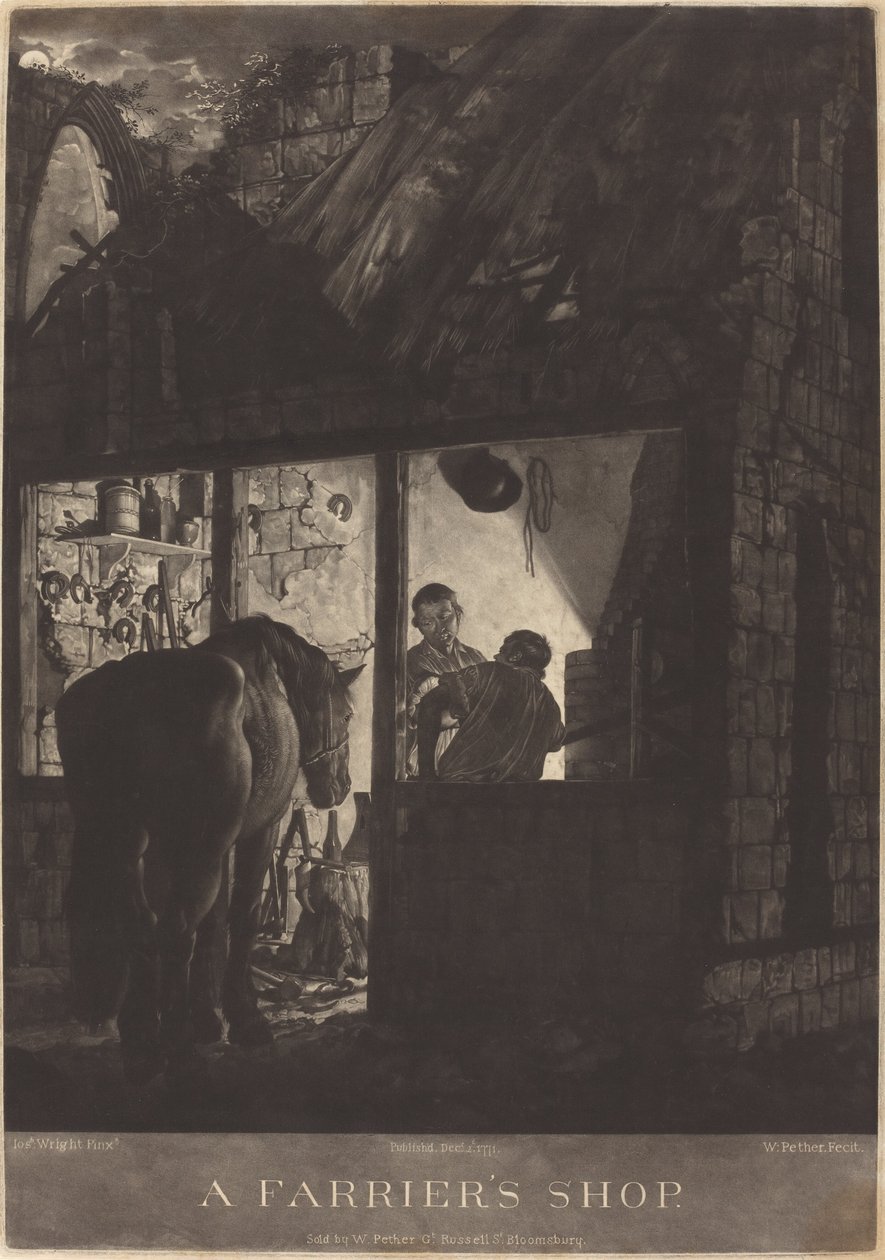 nalbantın dükkanı by William Pether after Joseph Wright of Derby