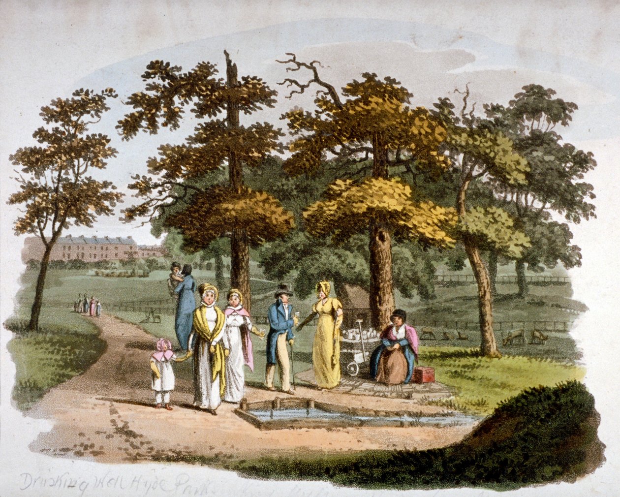 Bir içme kuyusunun görünümü, Hyde Park, Westminster, Londra, 1812 by William Pickett