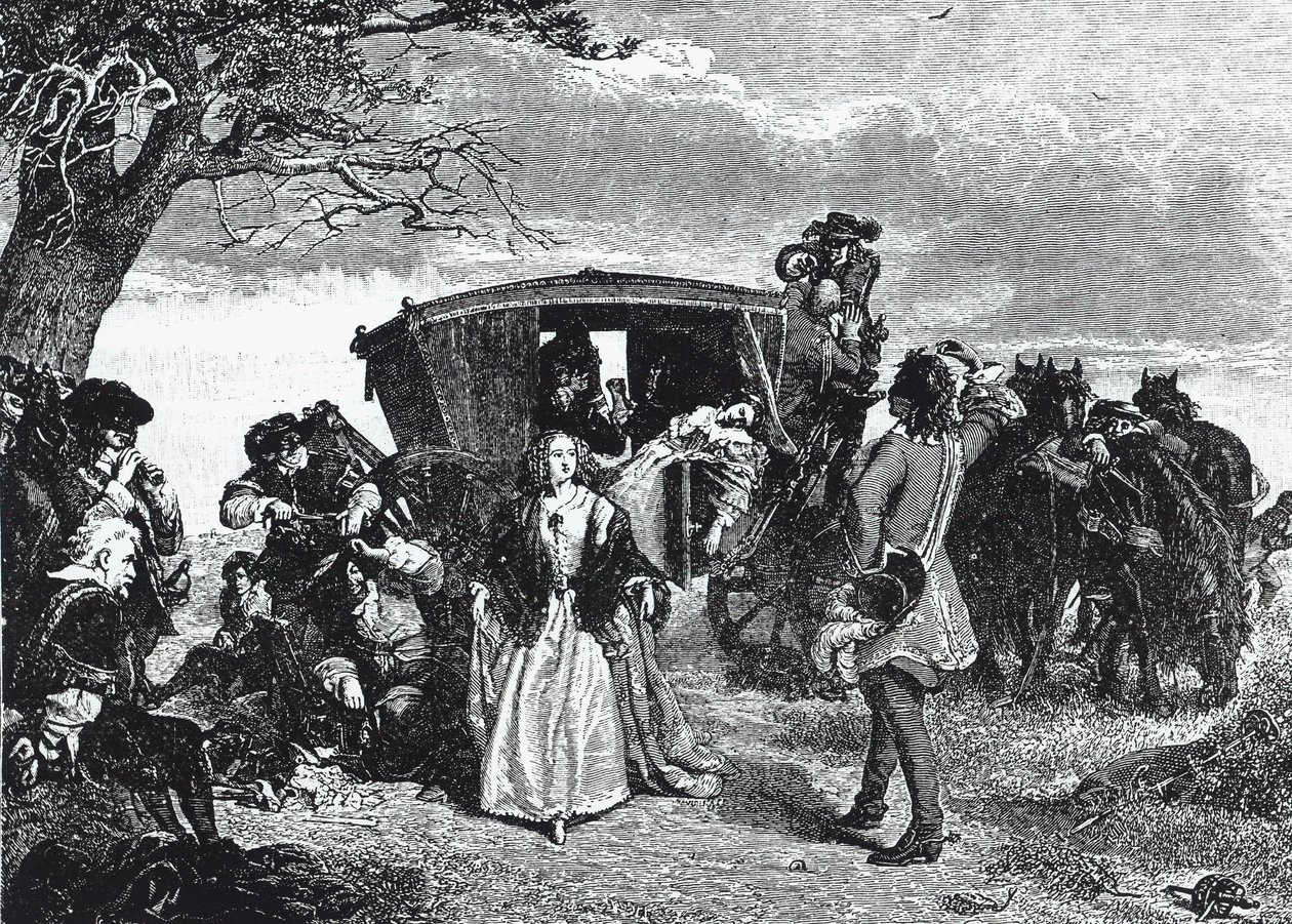 Otoyolcu Claude Duval, kurbanının karısı Hounslow Heath