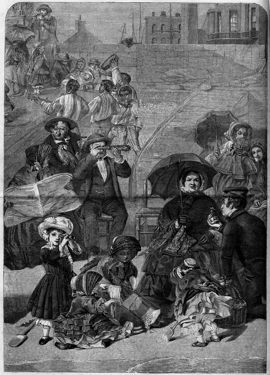 Victoria İngiltere: Ramsgate Sahilindeki Turistler, İngiltere by William Powell (after) Frith