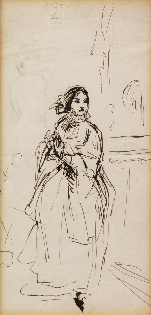 Aceleci Kız (kalem ve mürekkep) by William Powell Frith