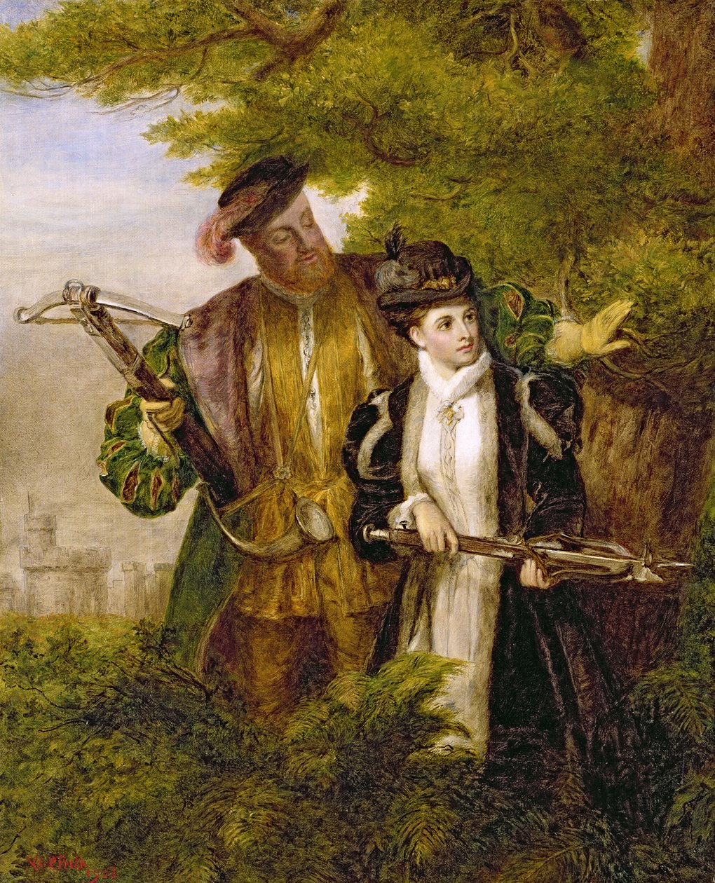 Kral Henry ve Anne Boleyn Geyik Windsor Ormanı