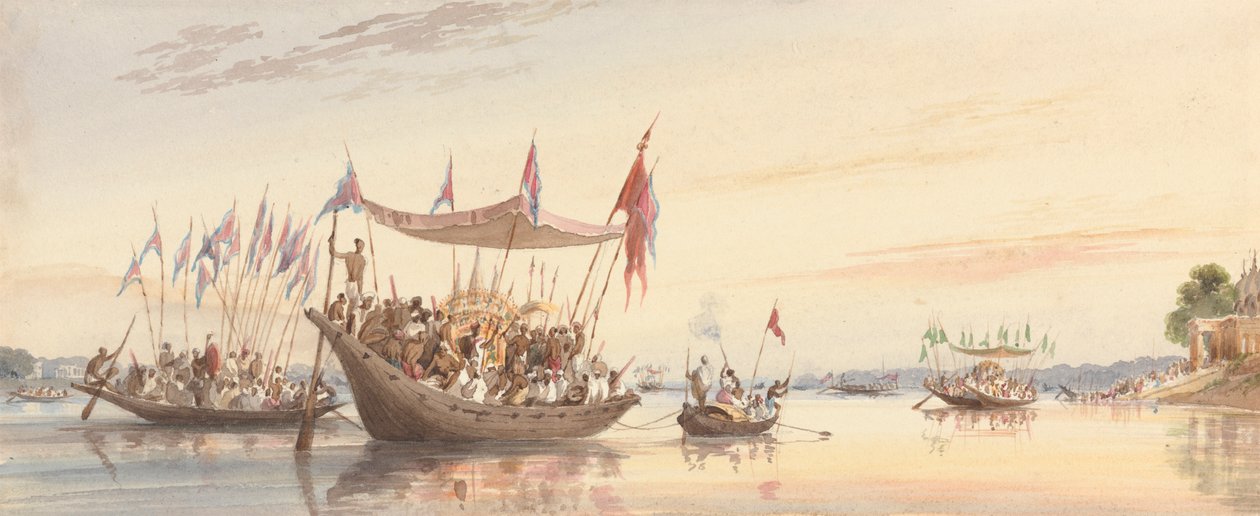 Isherah - Doorga'nın Gün Batımında Daldırılmadan Önceki Resminin Su Alayı by William Prinsep