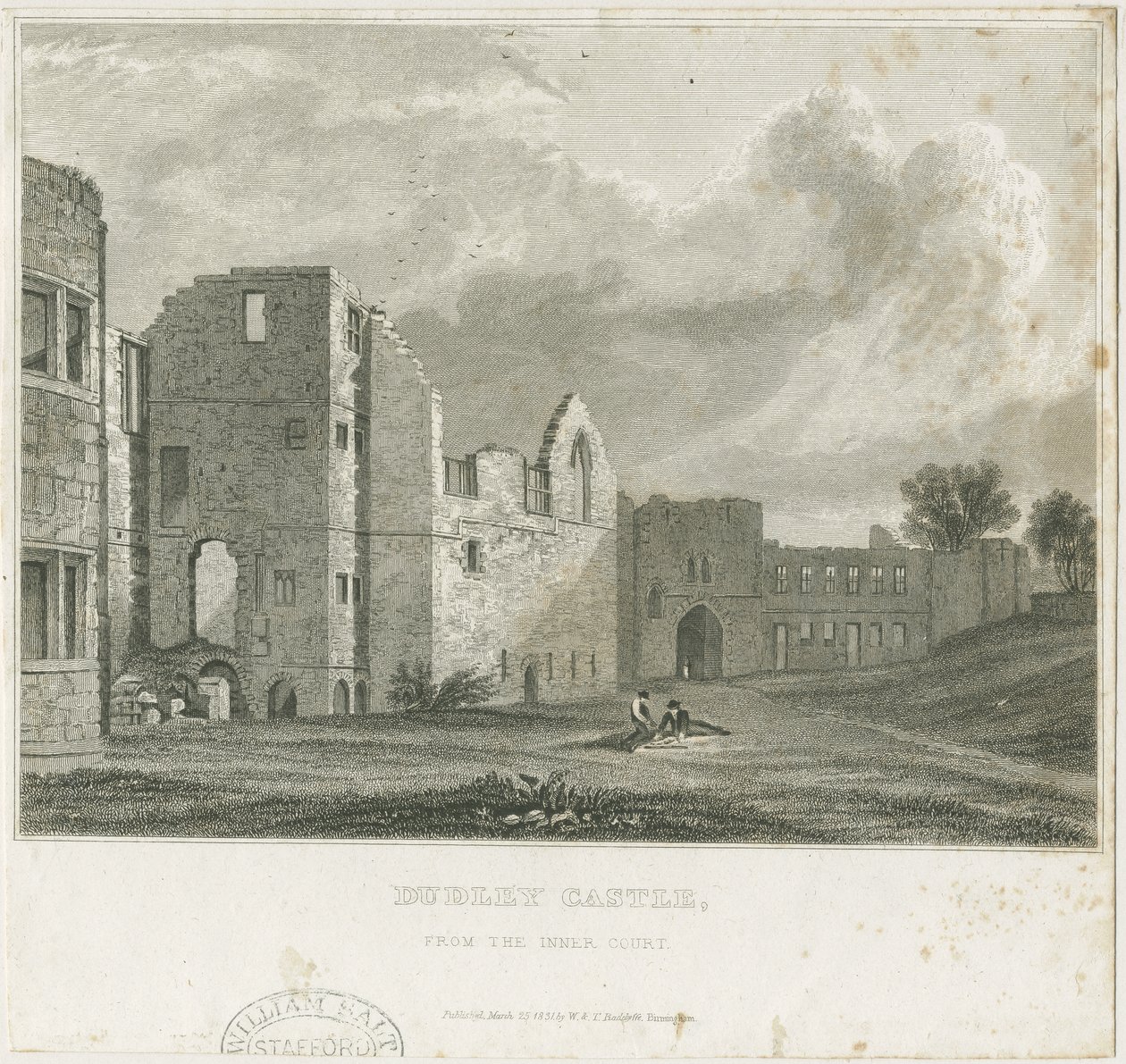 Dudley Kalesi - Kale: çelik gravür, nd [c1831] by William Radclyffe