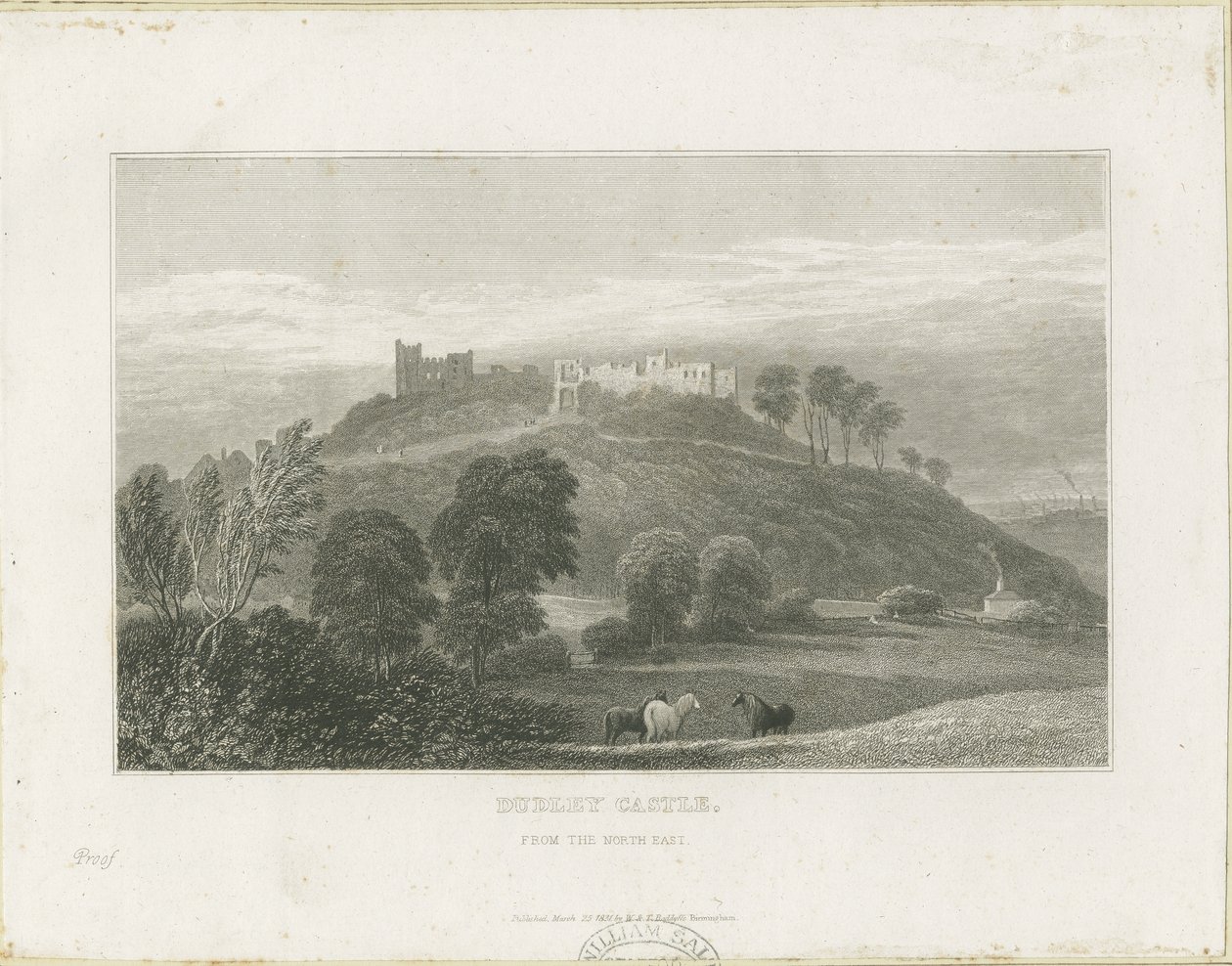 Dudley Kalesi: çelik gravür, nd [c1830] by William Radclyffe