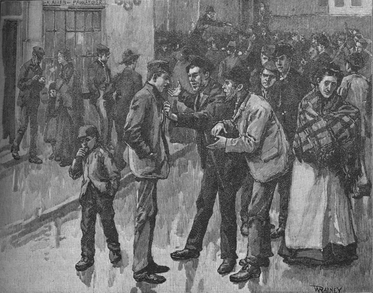 Preston Strike Sırasında Sahne, c1890 by William Rainey
