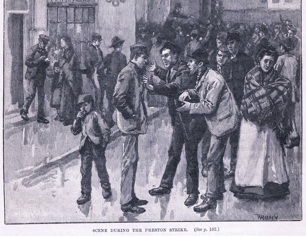 Preston Strike 1856 AD sırasında sahne by William Rainey