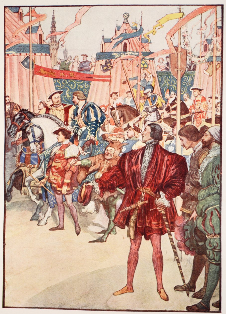 Altın Kumaş Tarlası, Haziran 1520, Mary Macgregor'un "Fransa'nın Erkeklere ve Kızlara Anlattığı Öyküsü"nden bir çizim, 1920 by William Rainey
